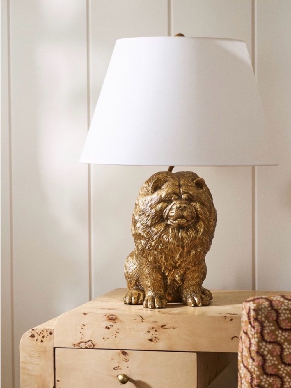 Anthropologie lamp dog chow chow